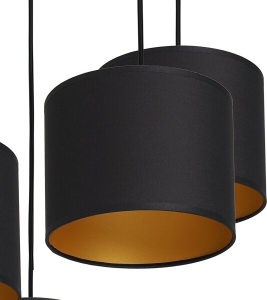 Luster na lanku ARDEN 5xE27/60W/230V čierna/zlatá