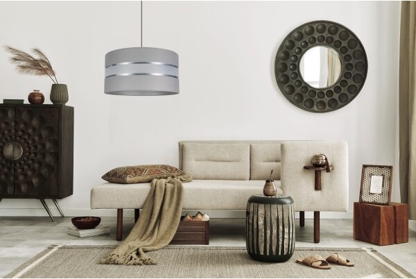 Luster na lanku CORAL 1xE27/60W/230V pr. 40 cm šedá