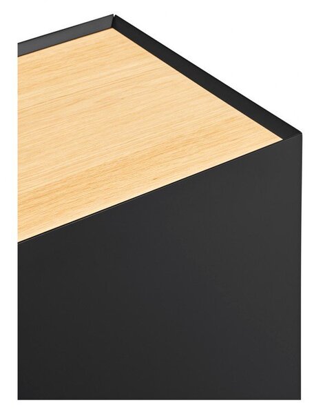 Čierna nízka komoda v dekore duba 165x78 cm Arista – Teulat