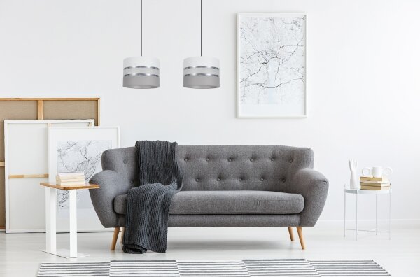 Luster na lanku CORAL 2xE27/60W/230V biela/šedá