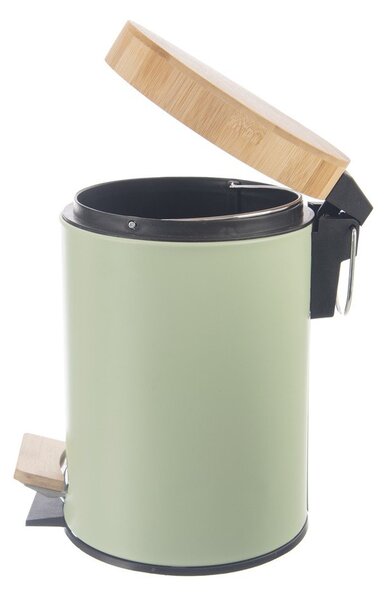 Svetlozelený nášľapný kovový odpadkový kôš 3 l Greenish – Orion