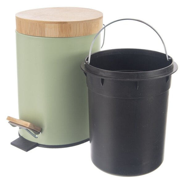 Svetlozelený nášľapný kovový odpadkový kôš 3 l Greenish – Orion
