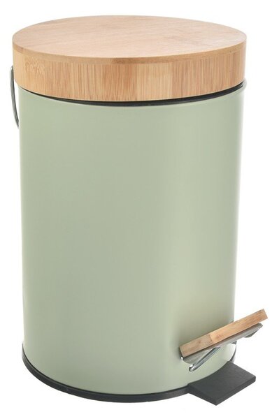 Svetlozelený nášľapný kovový odpadkový kôš 3 l Greenish – Orion