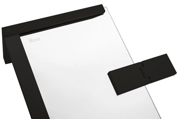 Štvorcový sprchový kút REA HUGO DOUBLE BLACK 90x90 cm, čierny/transparent - bez vaničky