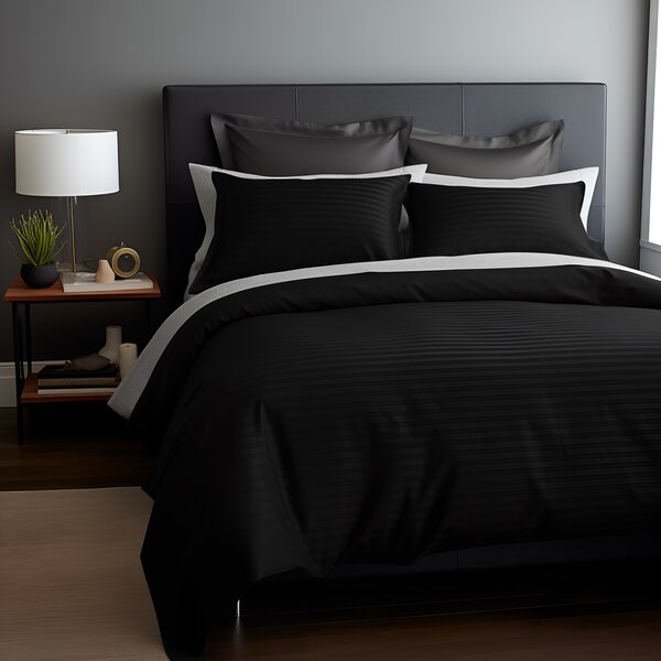 SATÉNOVÁ OBLIEČKA NA VANKÚŠ CIZGILI BLACK 70X80 CM EXCLUSIVE ČIERNA