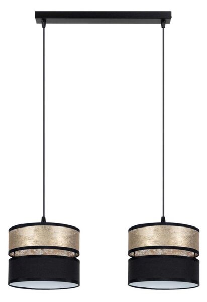 Luster na lanku LIMA 2xE27/60W/230V zlatá/čierna