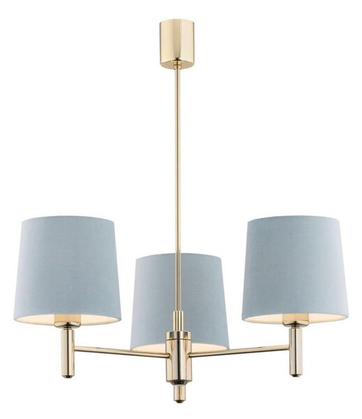 Argon 1484 - Luster na tyči PONTE 3xE27/15W/230V modrá/mosadz