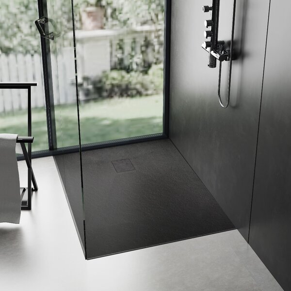 Rea Magnum Black, sprchová vanička 1000×800×25 mm, čierna matná, REA-K3907