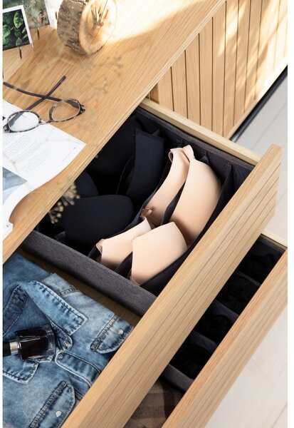 Sivý organizér do zásuvky s priehradkami Bigso Box of Sweden Drawer, 29 x 11 cm