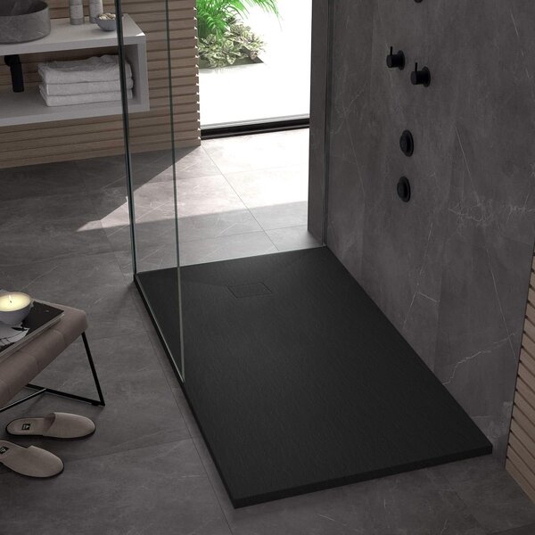 Rea Magnum Black, sprchová vanička 1000×800×25 mm, čierna matná, REA-K3907