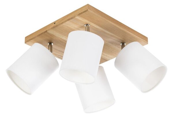 Spot-Light DO56844474 - Stropné bodové svietidlo APRILLIA 4xE27/25W/230V dub/biela