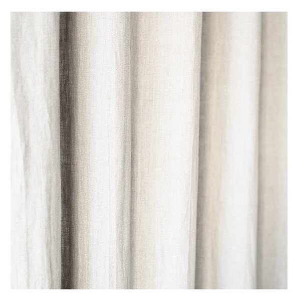 Krémovobiely ľanový záves s tunelom Linen Tales Night Time, 250 x 140 cm