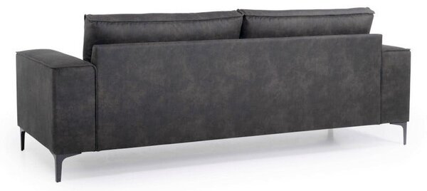 Antracitová pohovka z imitácie kože 224 cm Copenhagen – Scandic