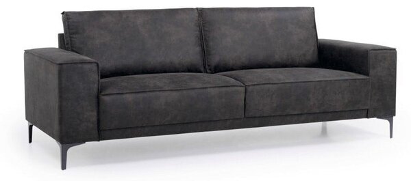 Antracitová pohovka z imitácie kože 224 cm Copenhagen – Scandic