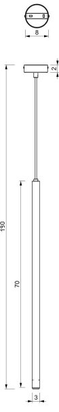 Luster na lanku YORU 1xG9/8W/230V 70 cm čierna