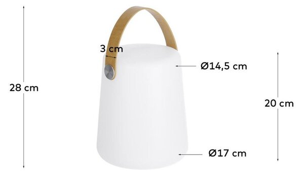 Bielo-hnedá vonkajšia lampa Kave Home Dialma