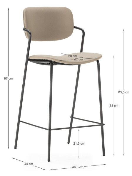 Béžové barové stoličky v súprave 2 ks (výška sedadla 68 cm) Maika – Marckeric