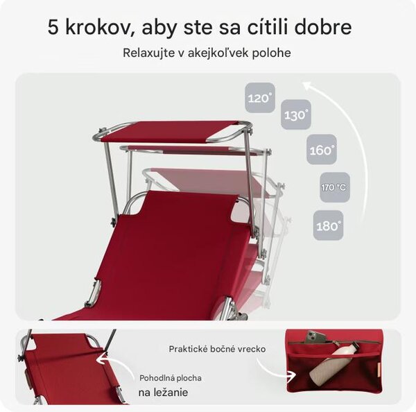 Záhradné lehátko Ibiza - bordové