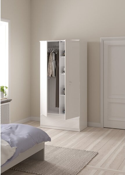Biela šatníková skriňa 99x201 cm Naia - Tvilum