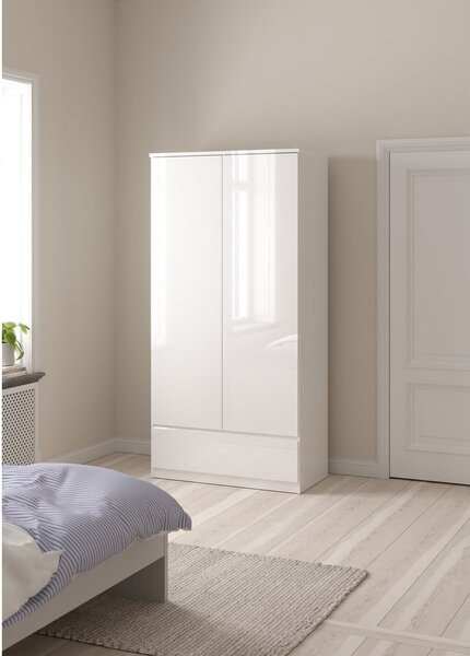 Biela šatníková skriňa 99x201 cm Naia - Tvilum