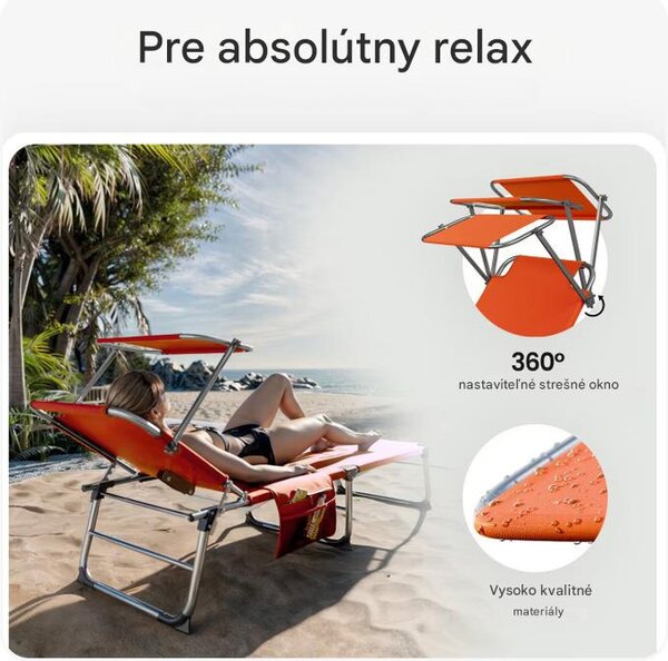 Záhradné lehátko Ibiza - oranžové