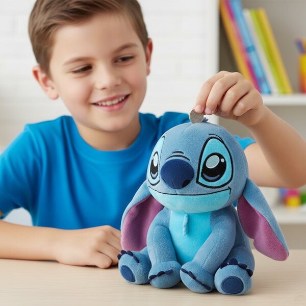 Plyšová pokladnička Stitch – licencia Lilo & Stitch - krásny a edukatívny darček pre deti