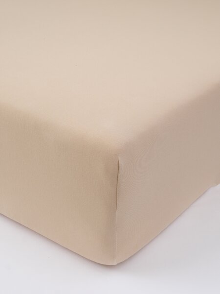 Jersey prostěradlo do postýlky s elastanem 70 × 140 cm – béžové