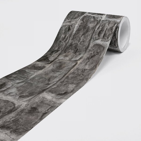 DIMEX | Vliesová samolepiaca bordúra Kamenný múr SBD-15-014 | 15 cm x 5 m | šedá