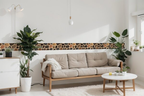 DIMEX | Vliesová samolepiaca bordúra Kamenný obklad SBD-15-015 | 15 cm x 5 m | béžová, hnedá, čierna