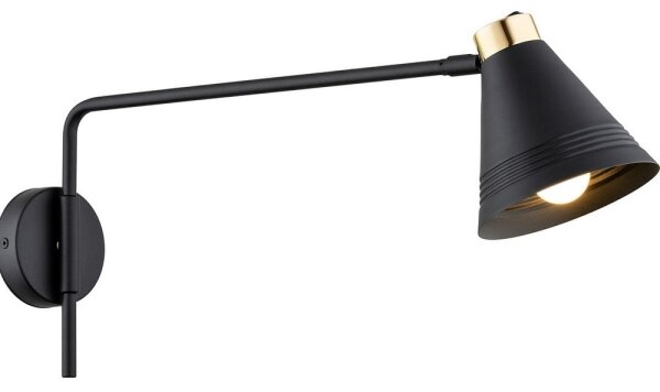 Argon 8009 - Nástenná lampa AVALONE 1xE27/15W/230V 57 cm čierna/zlatá