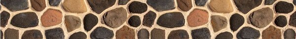 DIMEX | Vliesová samolepiaca bordúra Kamenný obklad SBD-15-015 | 15 cm x 5 m | béžová, hnedá, čierna