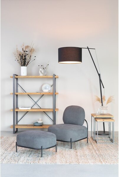 Čierna stojacia lampa White Label Tokio