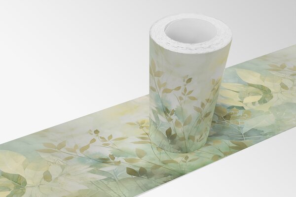 DIMEX | Vliesová samolepiaca bordúra Prírodný abstrakt SBD-15-004 | 15 cm x 5 m | zelená