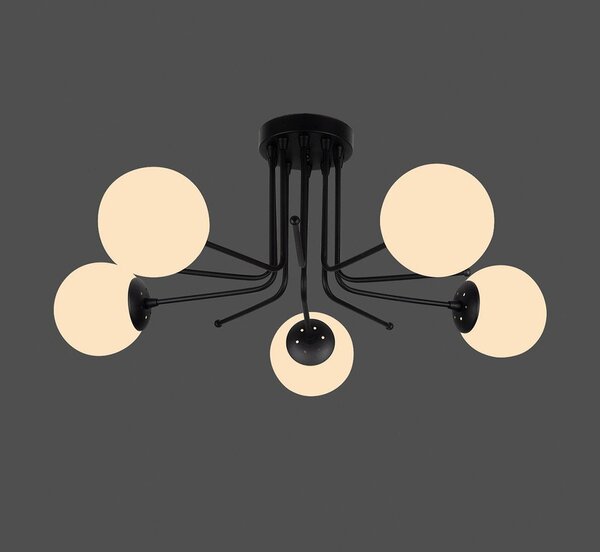 Čierne stropné svietidlo Squid Lighting Star, výška 34 cm