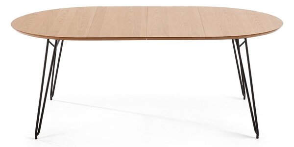 Rozkladací jedálenský stôl s doskou v dubovom dekore Kave Home Novaks, ø 120 cm