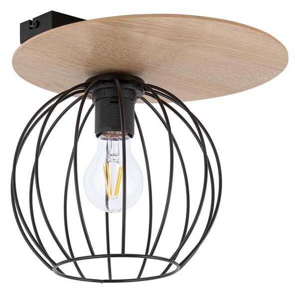 Prisadený luster CYBER 1xE27/60W/230V drevo/čierna
