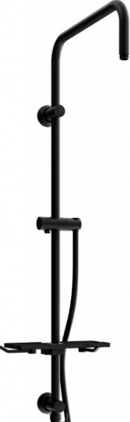 Mexen T, sprchový stĺp, polička, čierna matná, 79393-70
