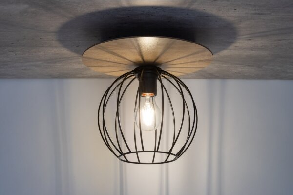 Prisadený luster CYBER 1xE27/60W/230V drevo/čierna