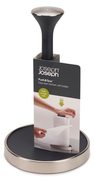 Čierny stojan na kuchynské utierky Joseph Joseph Push´n´Tear