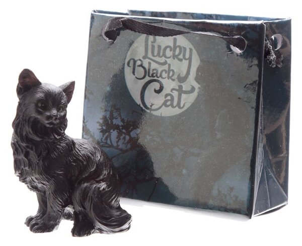 Čierna mačka pre šťastie v darčekovej minitaštičke Číslo: 3