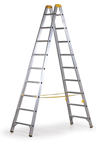 Hliníkové štafle ALVE FORTE, 2x9 priečok, výška 2,56 m