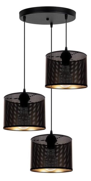 Luster na lanku ALDO 3xE27/60W/230V pr. 45 cm čierna