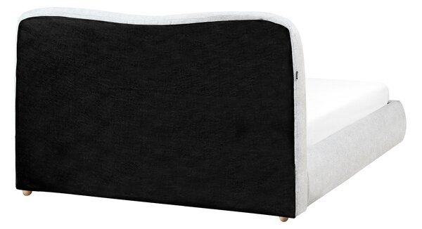 Posteľ s úložným priestorom svetlosivá polyesterové čalúnenie 140 x 200 cm minimalistický moderný dizajn spálňa