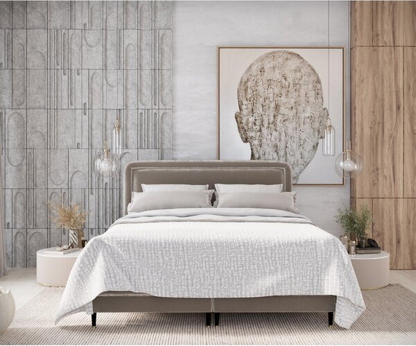 Svetlohnedá boxspring posteľ 200x200 cm Dove – Maison de Rêve