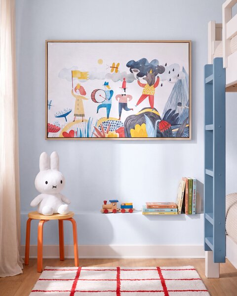 Obraz na plátne viacfarebný 93 x 63 cm detský motív vzor postavičiek MDF rám moderný štýl detská izba