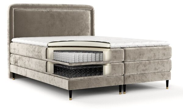 Svetlohnedá boxspring posteľ 200x200 cm Dove – Maison de Rêve
