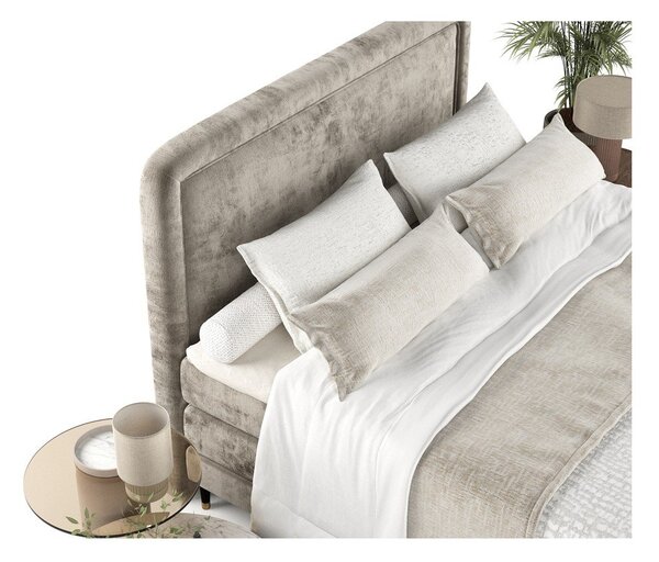 Svetlohnedá boxspring posteľ 200x200 cm Dove – Maison de Rêve
