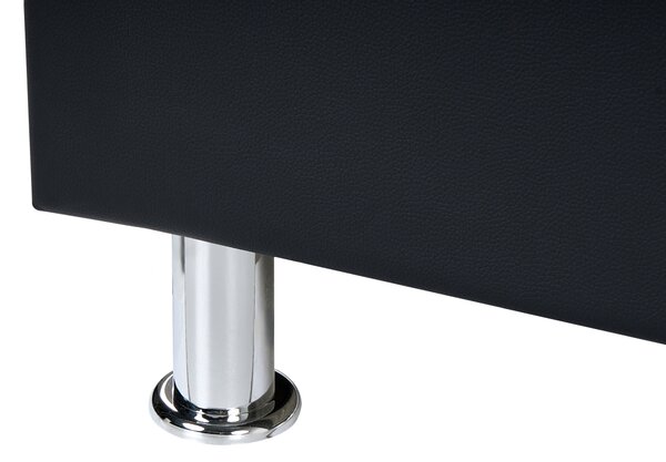 Posteľ čierna umelá koža 160 x 200 cm prešívané čelo s gombíkmi moderný glamour štýl spálňa