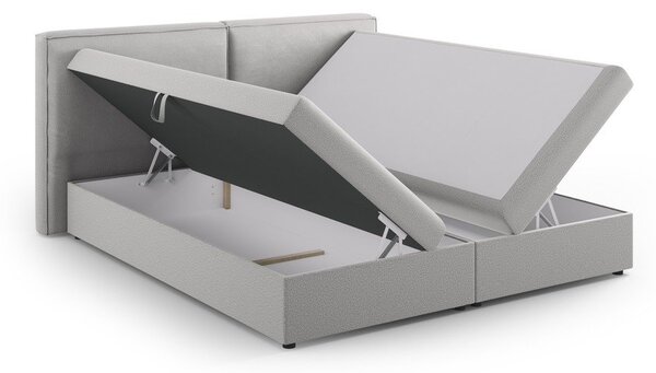 Svetlosivá boxspring posteľ s úložným priestorom 180x200 cm Arendal – Cosmopolitan Design