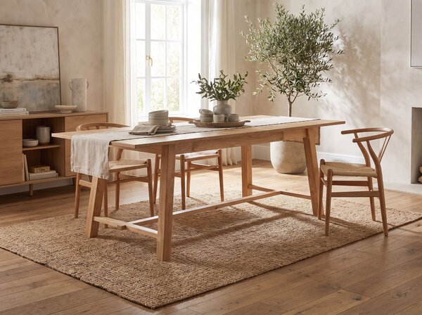 Rozkladací jedálenský stôl svetlý jaseň MDF 160/200 x 90 cm nohy z kaučukového dreva dyhovaná doska prírodný povrch škandinávsky štýl